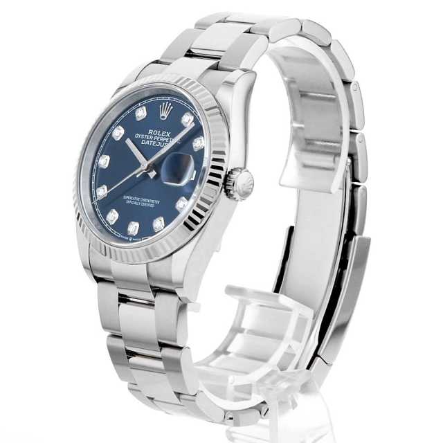 126234G ブルー ROLEX（ロレックス）デイトジャスト36 10Pダイヤ 中古