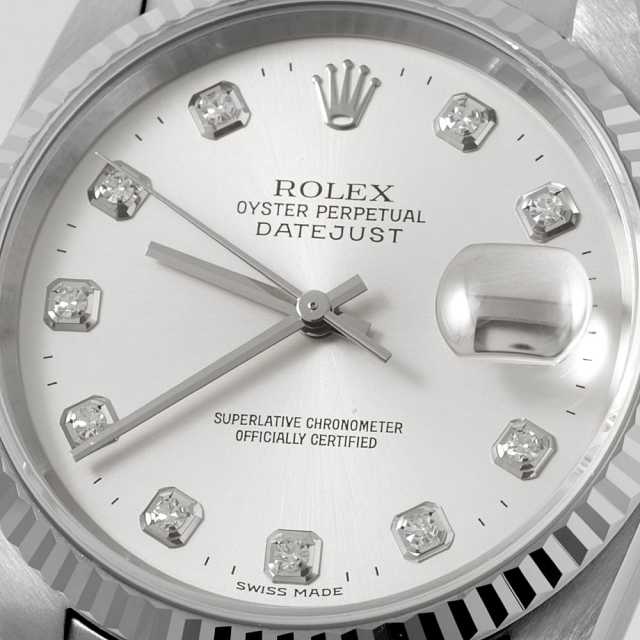 16234G シルバー ROLEX（ロレックス）デイトジャスト 10Pダイヤ 中古
