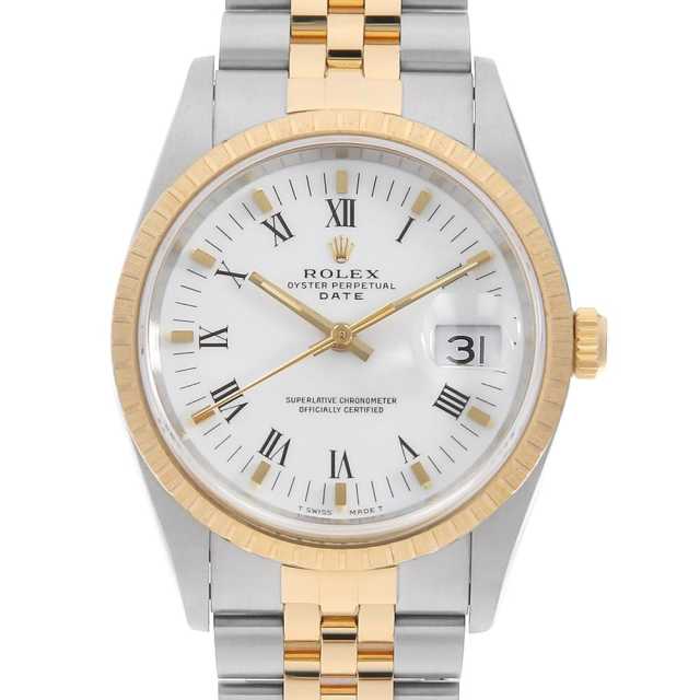 ロレックス ROLEX オイスターパーペチュアル デイト 15223 P番 時計 メンズ ブランド 自動巻き AT ステンレス SS ゴールド YG コンビ 磨き済み 【中古】 15223 ホワイト ROLEX（ロレックス）オイスターパーペチュアル デイト