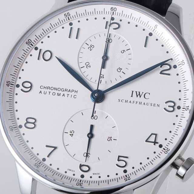 IWC ポルトギーゼ IW371417 青針 Dバックル IWC ポルトギーゼクロノグラフ 白文字盤×青インデックス