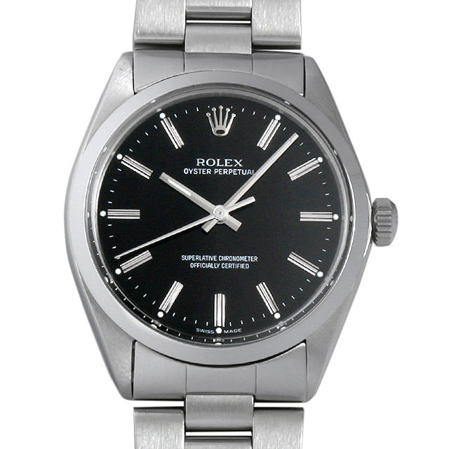 1002 ROLEX（ロレックス） オイスターパーペチュアル ブラック/バー  
