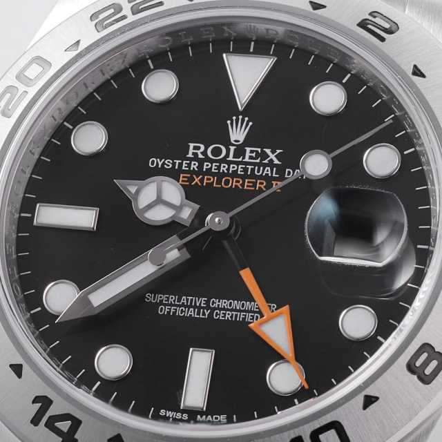画像の2点セット ロレックス ROLEX エクスプローラーII 216570 ブラック文字盤