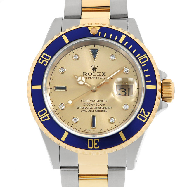 16613SG シャンパン ROLEX（ロレックス）サブマリーナ デイト 8Pダイヤ 