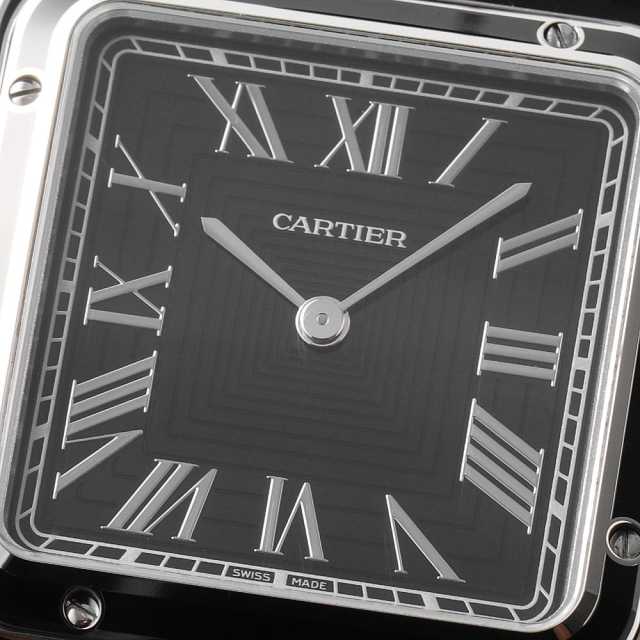 Cartier スクエア型時計サントスデュモンＬМ シルバー/ブラック Cartier スクエア型時計サントスデュモンLМ シルバー/ブラック