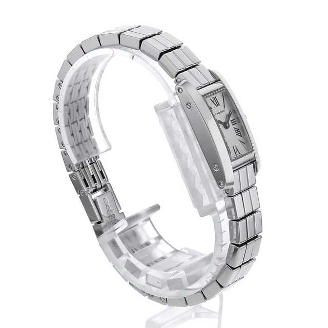 カルティエ Cartier 腕時計 タンク アロンジェ ラニエール SM W15364W3 レクタンギュラー シルバー文字盤 ローマンインデックス K18WG クオーツアナログ 【中古】 Cartier - カルティエ Cartier 腕時計 タンク アロンジェ ラニエール