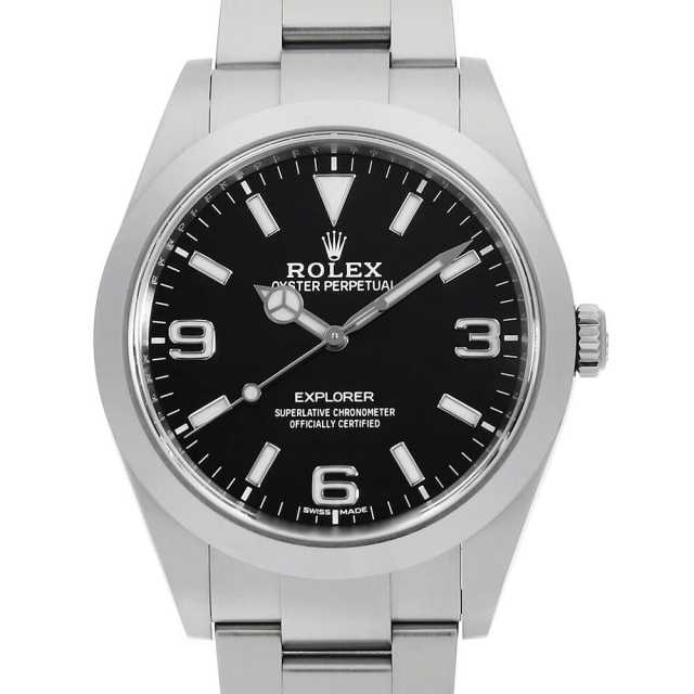 ROLEX Explorer I (late model) White 369 214270 Black Random Serial Number Used Men's Watch