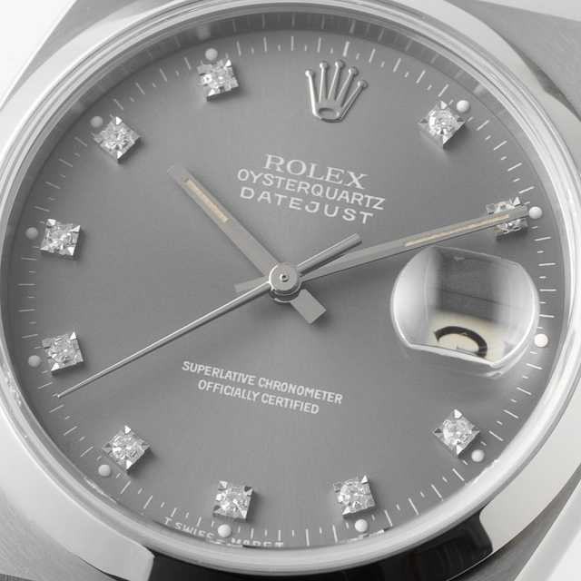 17000G グレー ROLEX（ロレックス）オイスタークォーツ 10Pダイヤ 中古