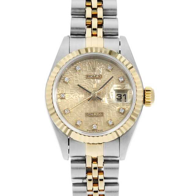 ロレックス デイトジャスト 10Pダイヤ 69173G シャンパン W番 レディース 中古 腕時計 69173G シャンパン ROLEX（ロレックス）デイトジャスト 10Pダイヤ 中古