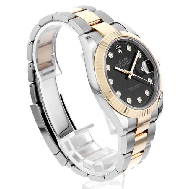 126333G ブラック ROLEX（ロレックス）デイトジャスト41 10Pダイヤ
