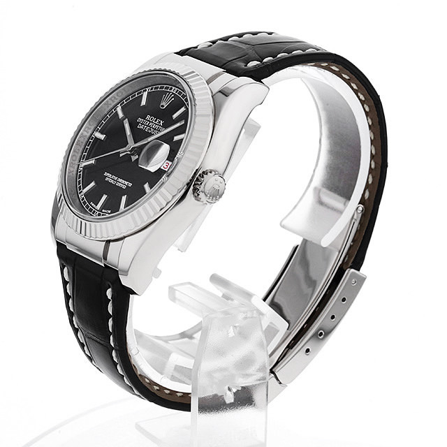 116139 ROLEX（ロレックス） デイトジャスト ブラック/バー 中古