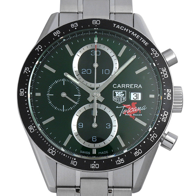 タグホイヤー カレラ タキメーター クロノグラフ トスカーナ577本 CV201Q.BA0794 中古 メンズ