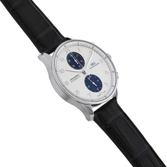 中古 IWC IW371464 シルバー /ブラック メンズ 腕時計 IW371464 シルバー×ブラック IWC ポルトギーゼ クロノ 日本限定 中古