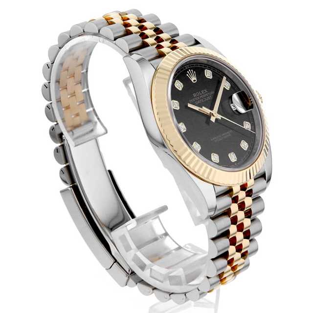 126333G ブラック ROLEX（ロレックス）デイトジャスト41 10Pダイヤ