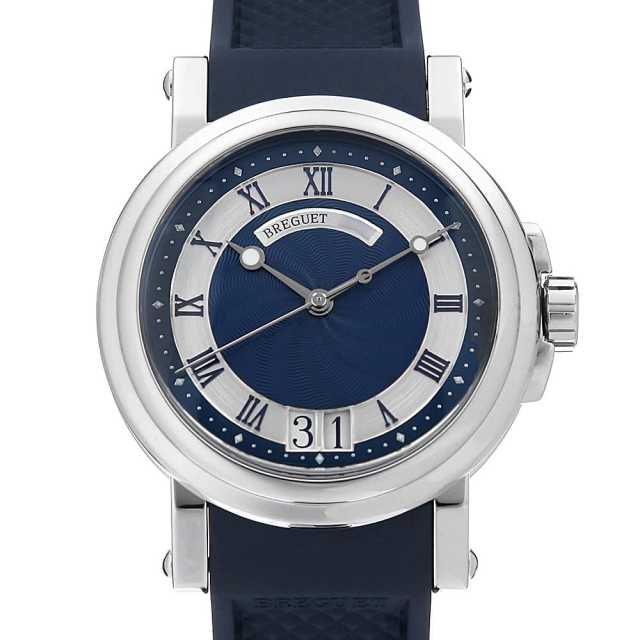 Breguetブレゲ マリーンⅡ 5817 ラバーベルト ブルー　レア　希少 5817ST/Y2/5V8 ブルー Breguet（ブレゲ）マリーンIIラージデイト