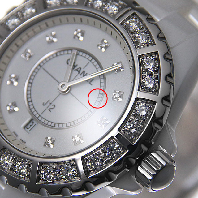 H2429 CHANEL（シャネル） J12 白セラミック 11Pダイヤ ベゼルダイヤ  