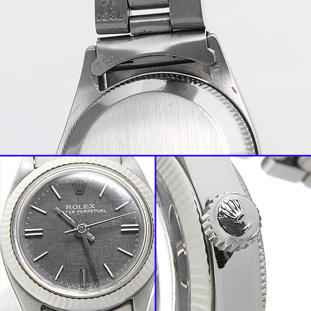 6719 ROLEX（ロレックス） オイスターパーペチュアル グレー/モザイク  