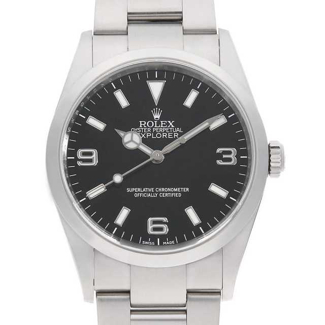 ROLEX Explorer I 114270 Black, M serial number, Used men's watch.