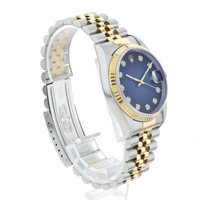 16233G ブルー ROLEX（ロレックス）デイトジャスト 10Pダイヤ 中古