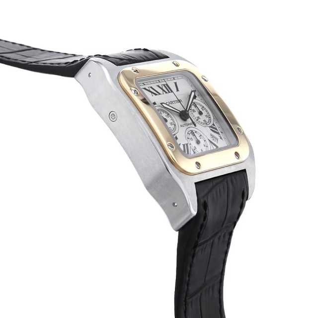 W20091X7 シルバー Cartier（カルティエ）サントス100 クロノ