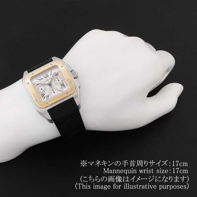 カルティエ　サントス100 新品)CARTIER カルティエ サントス 100 MM SS×PG レザー