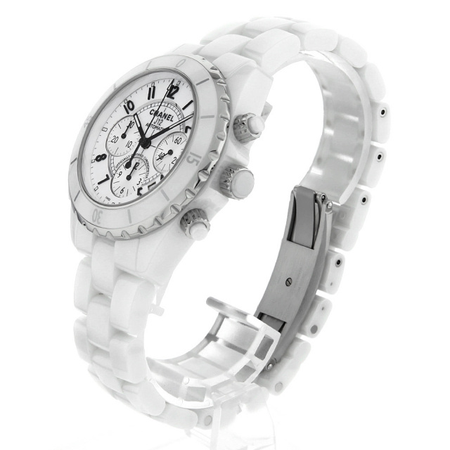 H1007 ホワイト CHANEL（シャネル）J12 クロノグラフ 白セラミック  