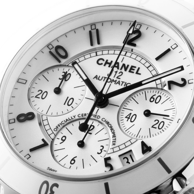 H1007 ホワイト CHANEL（シャネル）J12 クロノグラフ 白セラミック  