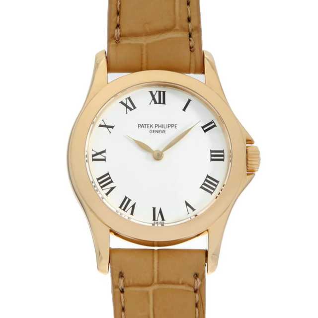 PATEK PHILIPPE パテックフィリップ 4905J-001 カラトラバ 腕時計 K18YG 革 レディース [中古] 4905J-001 ホワイト PATEK PHILIPPE（パテックフィリップ）カラトラバ