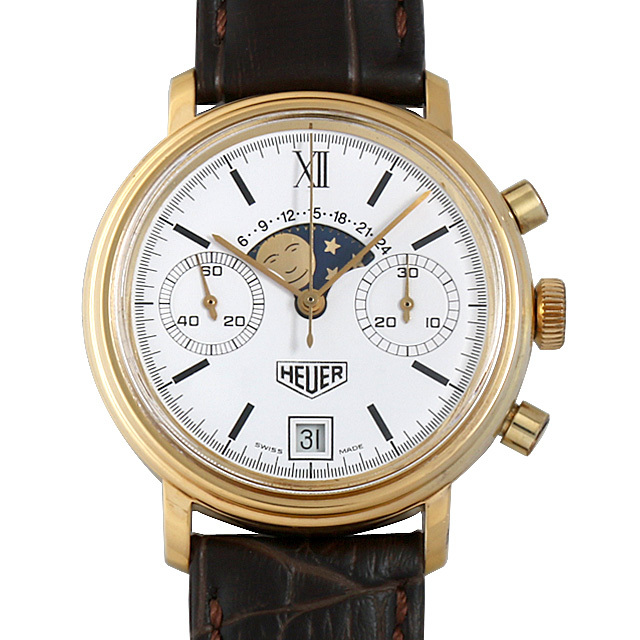 ホイヤー ムーンフェイズ クロノグラフ Cal.7734 34.300 アンティーク メンズ