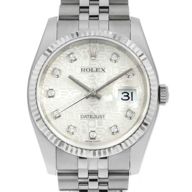 116234G 10pダイヤ 116234G シルバー ROLEX（ロレックス）デイトジャスト 10Pダイヤ 中古