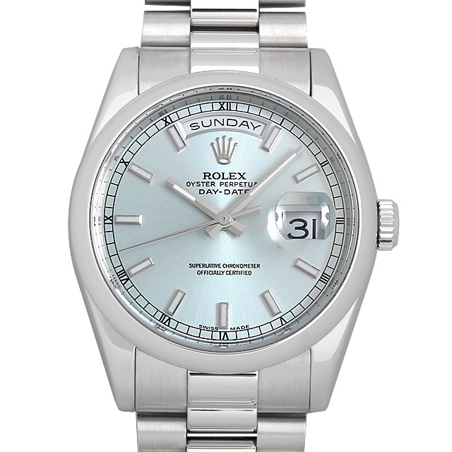 118206 ROLEX（ロレックス） デイデイト アイスブルー/バー 中古