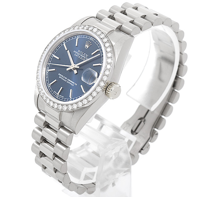 68289 ROLEX（ロレックス） デイトジャスト ベゼルダイヤ ブルー/バー