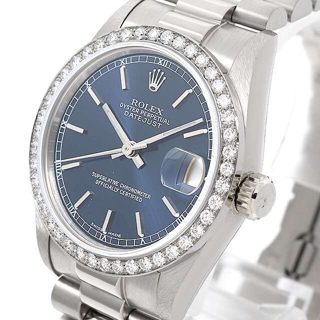 専用です。 68289 ROLEX（ロレックス） デイトジャスト ベゼルダイヤ ブルー