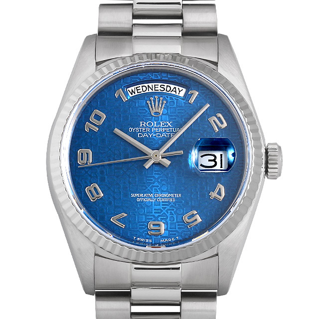 _____7yu出品 18039 ブルー彫りコンピューター アラビア ROLEX（ロレックス