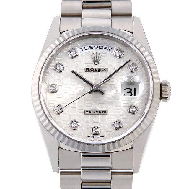 18239G シルバー ROLEX（ロレックス）デイデイト 10Pダイヤ 中古  
