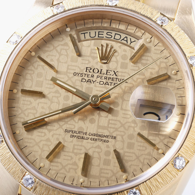 18108 シャンパン ROLEX（ロレックス）デイデイト バークベゼル 12P