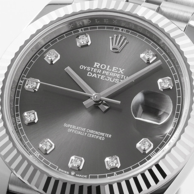 126334G スレート ROLEX（ロレックス）デイトジャスト41 10Pダイヤ 