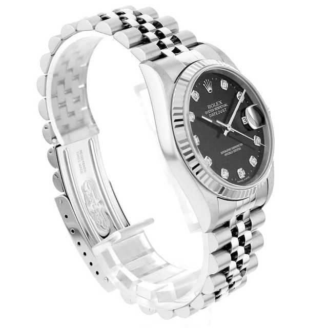 16234G ブラック ROLEX（ロレックス）デイトジャスト 10Pダイヤ