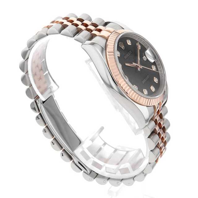 116231G ブラック ROLEX（ロレックス）デイトジャスト 10Pダイヤ 中古