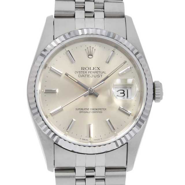 ROLEX Datejust 16234 Silver Bar X Used Men's