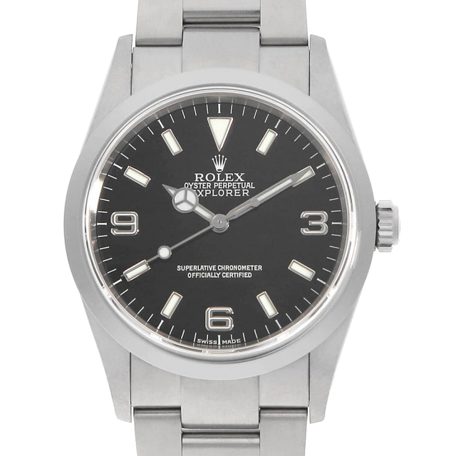 ROLEX Explorer I 114270 Black F-serial Used Men's Watch