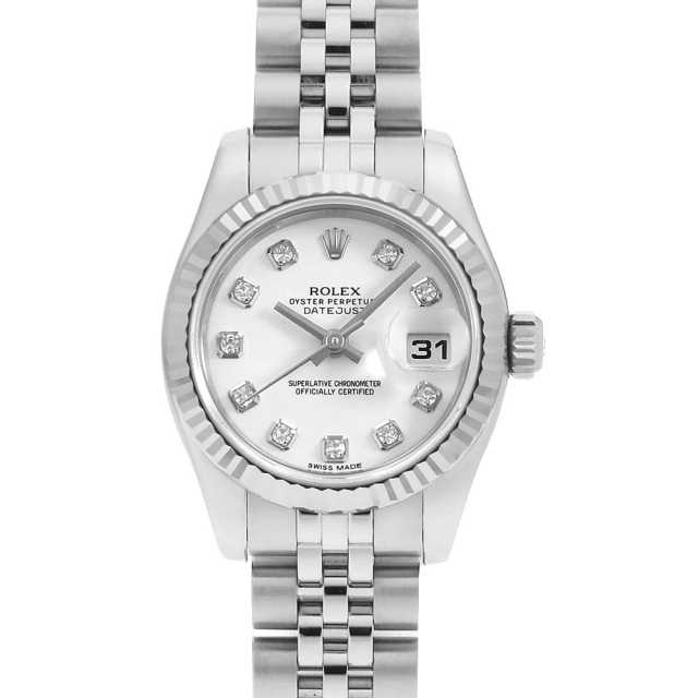 ROLEX Datejust 10P Diamond 179174G White Random Number Used Women's