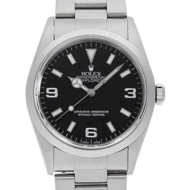ROLEX Explorer I 14270 Black, P-serial number, Used men's watch.