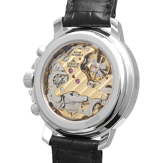 セイコー クレドール クロノ パワーリザーブ 200個限定 GBBH999 中古 メンズ