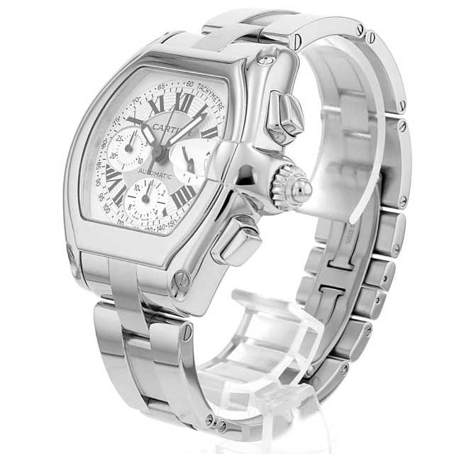 【美品】カルティエ ロードスター クロノグラフ ウォッチ W62006X6 W62006X6 シルバー Cartier（カルティエ）ロードスター クロノ