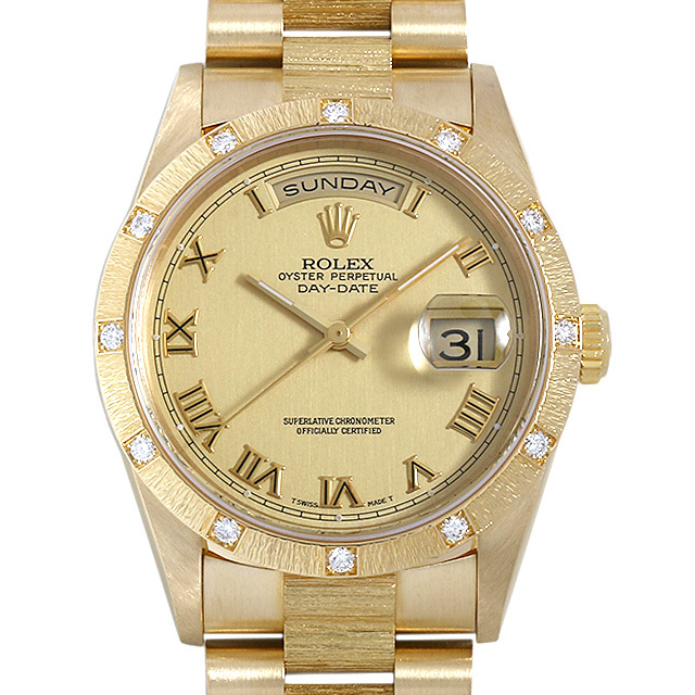 ひかさ1213 18308 ROLEX（ロレックス） デイデイト バークベゼル 12Pダイヤ