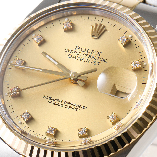 16013G シャンパン ROLEX（ロレックス） デイトジャスト 10Pダイヤ  