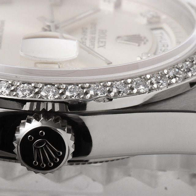 18349A シルバー ROLEX（ロレックス）デイデイト ベゼルダイヤ 中古