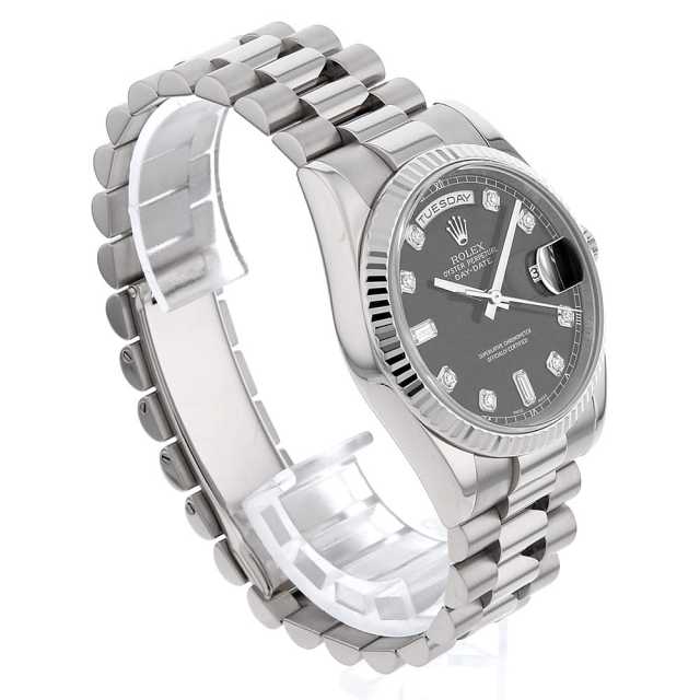 日本最大の 118239A ブラック ROLEX（ロレックス）デイデイト 8Pダイヤ 2P セキュリティ・セーフティ