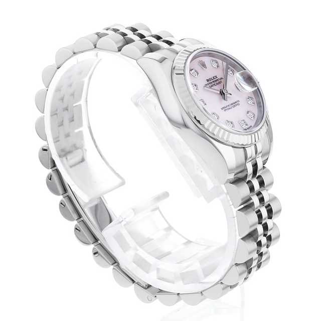 ロレックス　デイトジャストレディース　ピンクシェル　10Pダイヤ文字盤 ROLEX ロレックス デイトジャスト26 179174NG/M番 ピンクシェル