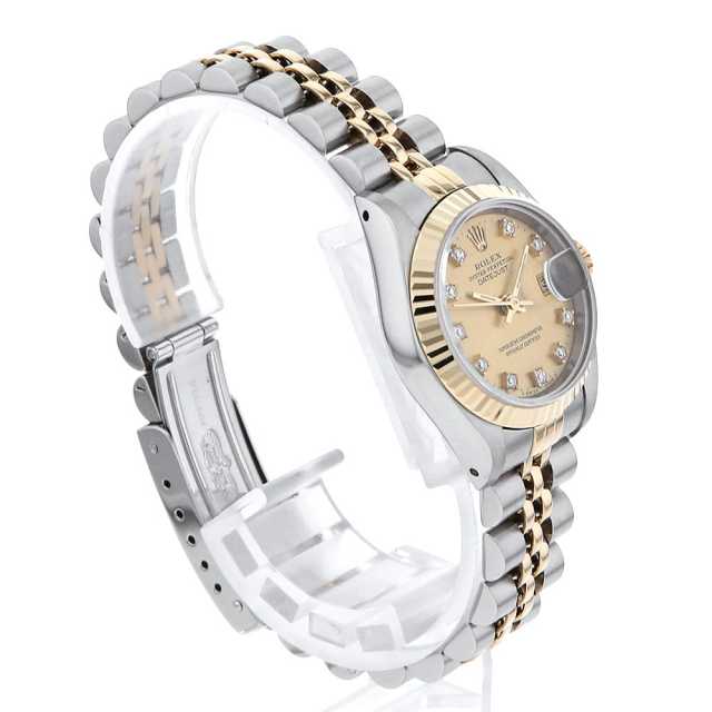 ROLEX ロレックスデイトジャスト10Pダイヤ69173 69173G シャンパン ROLEX（ロレックス）デイトジャスト 10Pダイヤ 中古